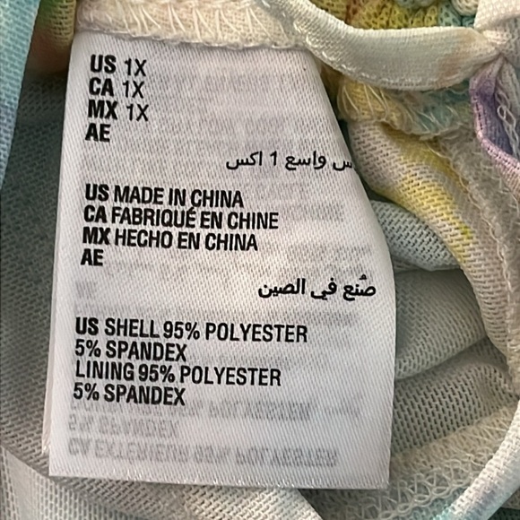 Bar III Nicole Williams English tie dye midi/mini dress Women’s size 1X bodycon - Picture 8 of 9